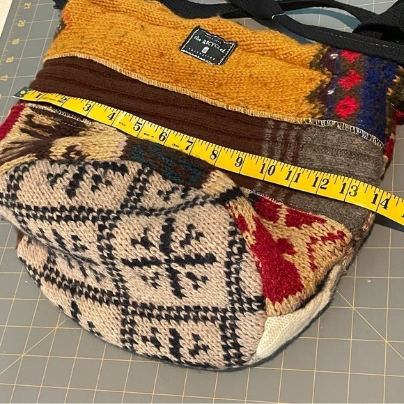 Boho Artistic Patchwork Sweater Bag – One-of-a-Kind Upcycled Susan Todd Tote - Picture 13 of 16
